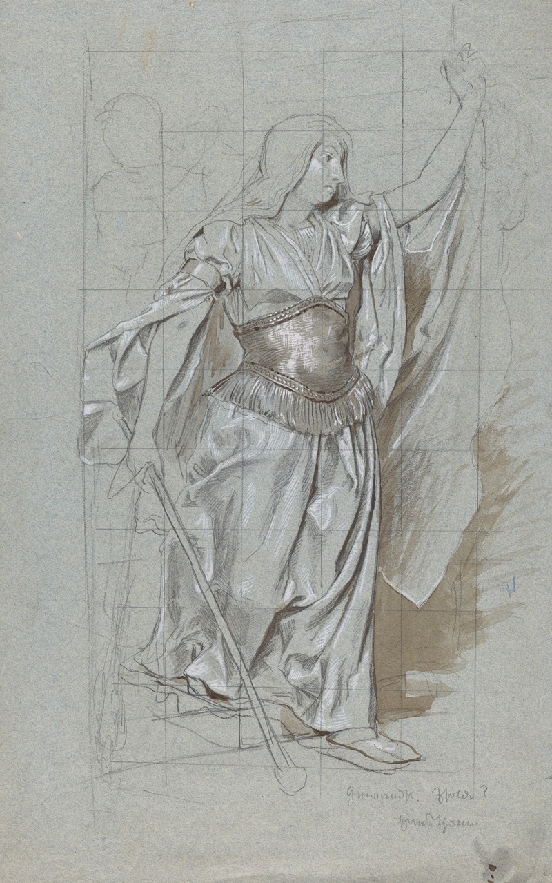 Costume Design for Isolde by Hans Thoma, 1895 — digital art print download