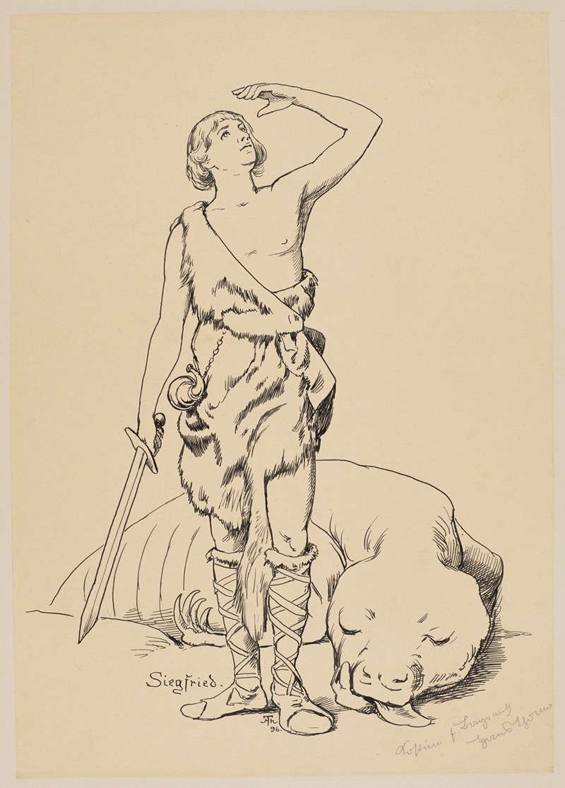 Costume Design for Siegfried by Ханс Тома, 1896 — digital art print download