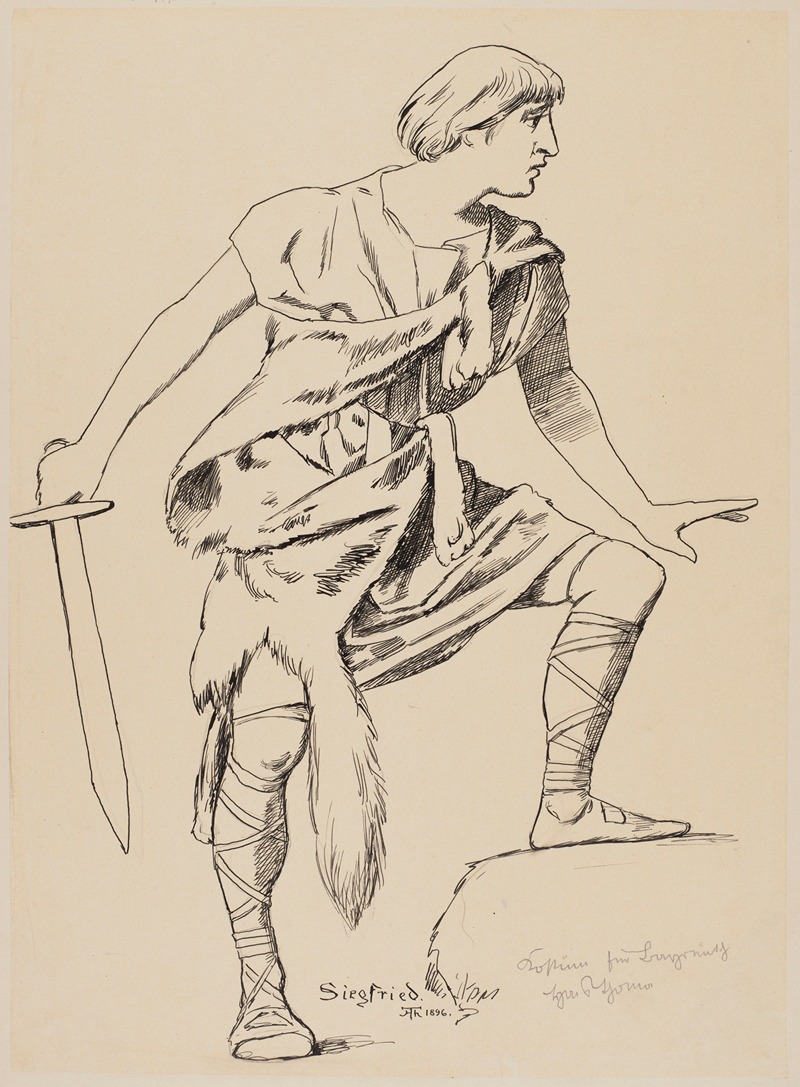 Costume Design for Siegfried by Ханс Тома, 1896 — digital art print download