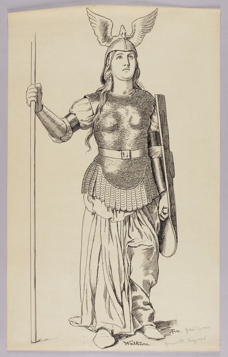 Costume Design for Valkyrie by Ханс Тома, 1896 — digital art print download