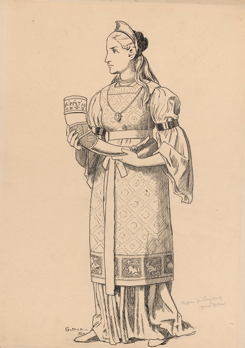 Design for Gudrun’s costume by Ханс Тома, 1896 — digital art print download