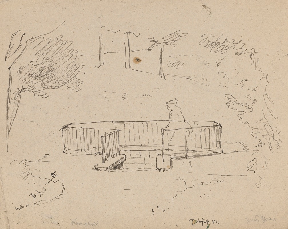 Genre Scene in a Park by Ханс Тома, 1881 — digital art print download