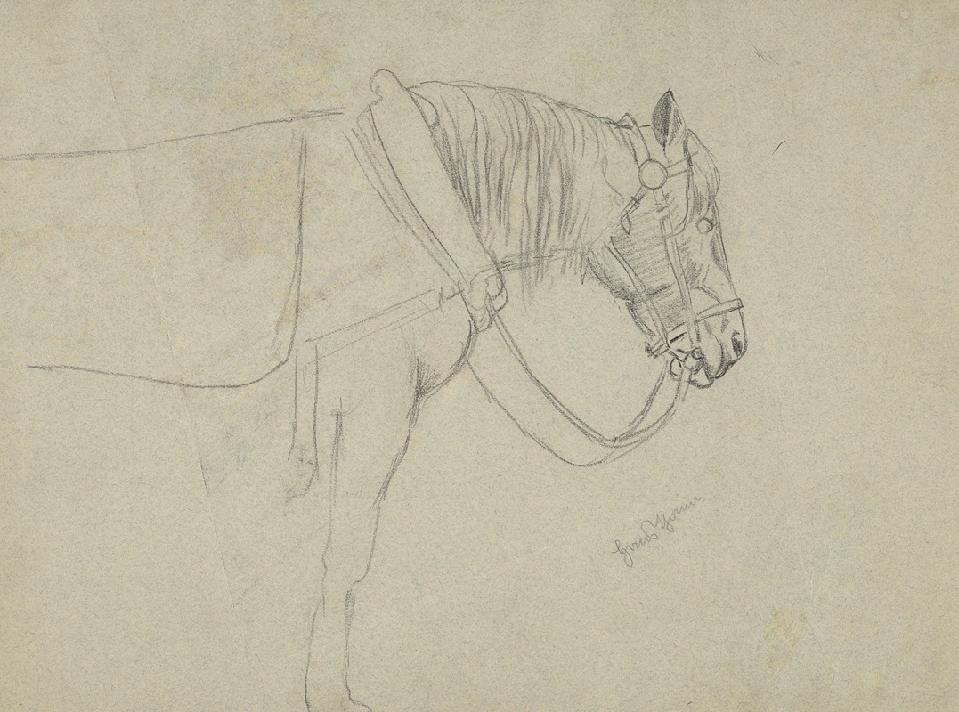 Horse in a Harness by Ханс Тома, 1860 - 1900 — digital art print download