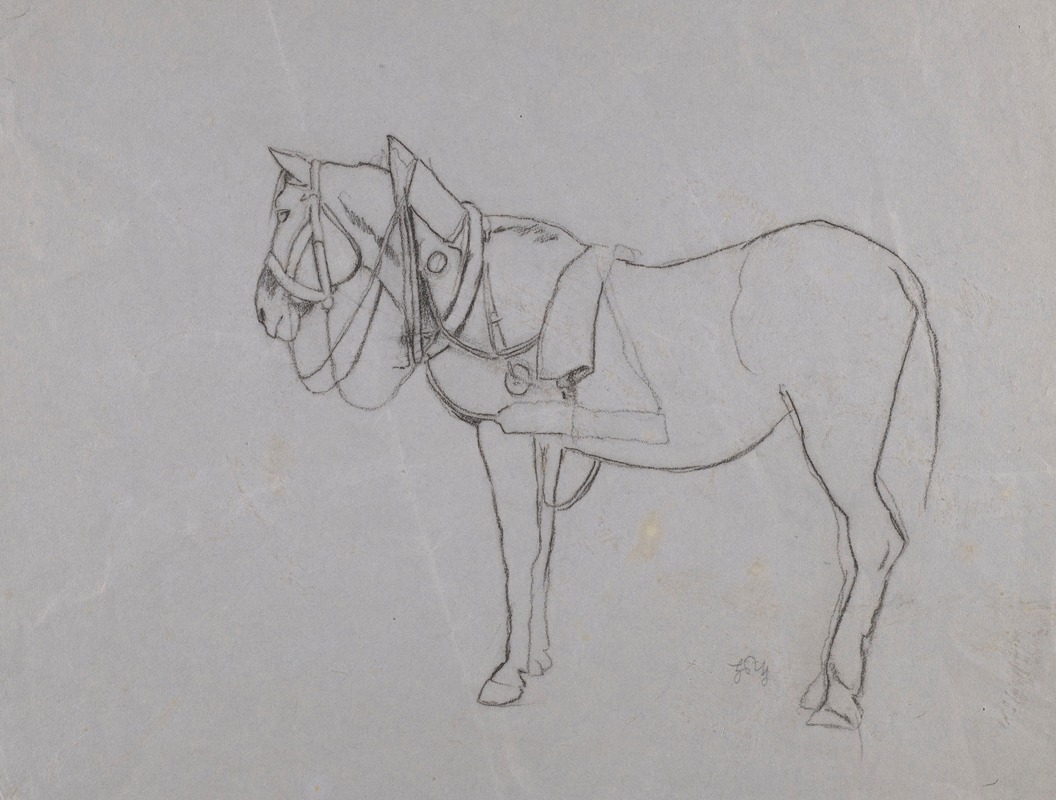 Horse in a Harness by Ханс Тома, 1865 - 1924 — digital art print download