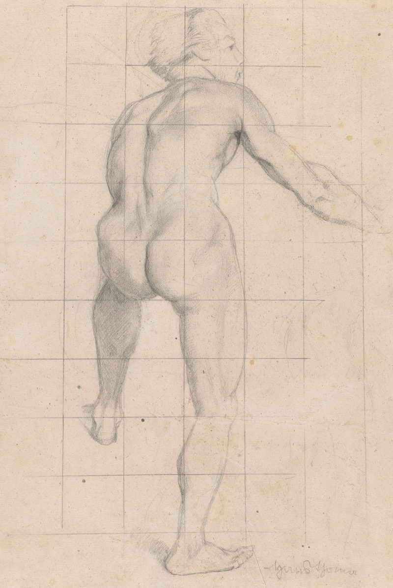 Male Nude from the Back by Ханс Тома, 1860 — digital art print download