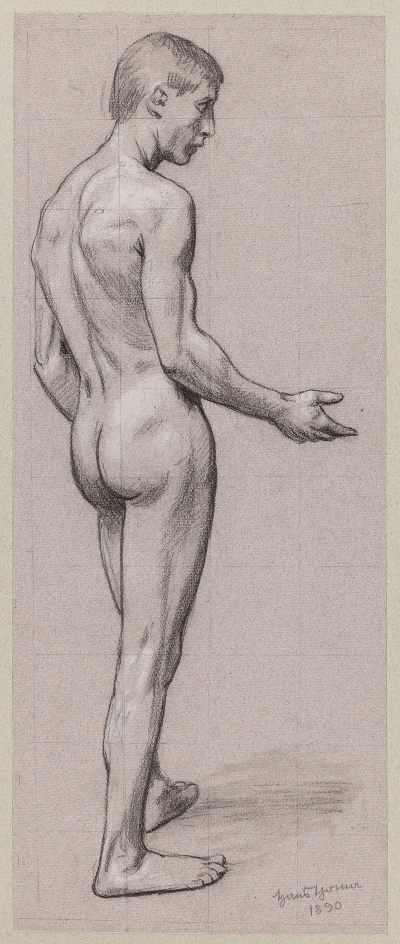Male Nude by Ханс Тома, 1890 — digital art print download