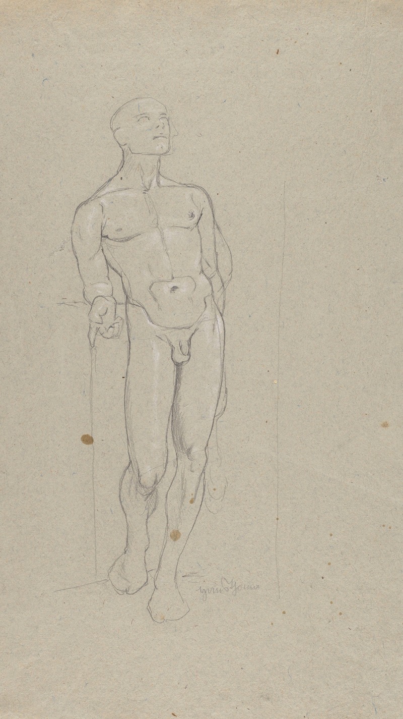Male Nude by Ханс Тома, 1860 - 1870 — digital art print download