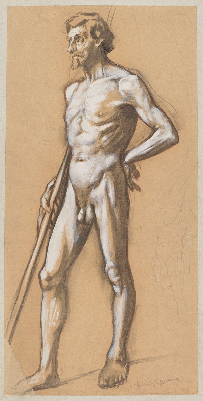 Male Nude by Ханс Тома, 1882 — digital art print download