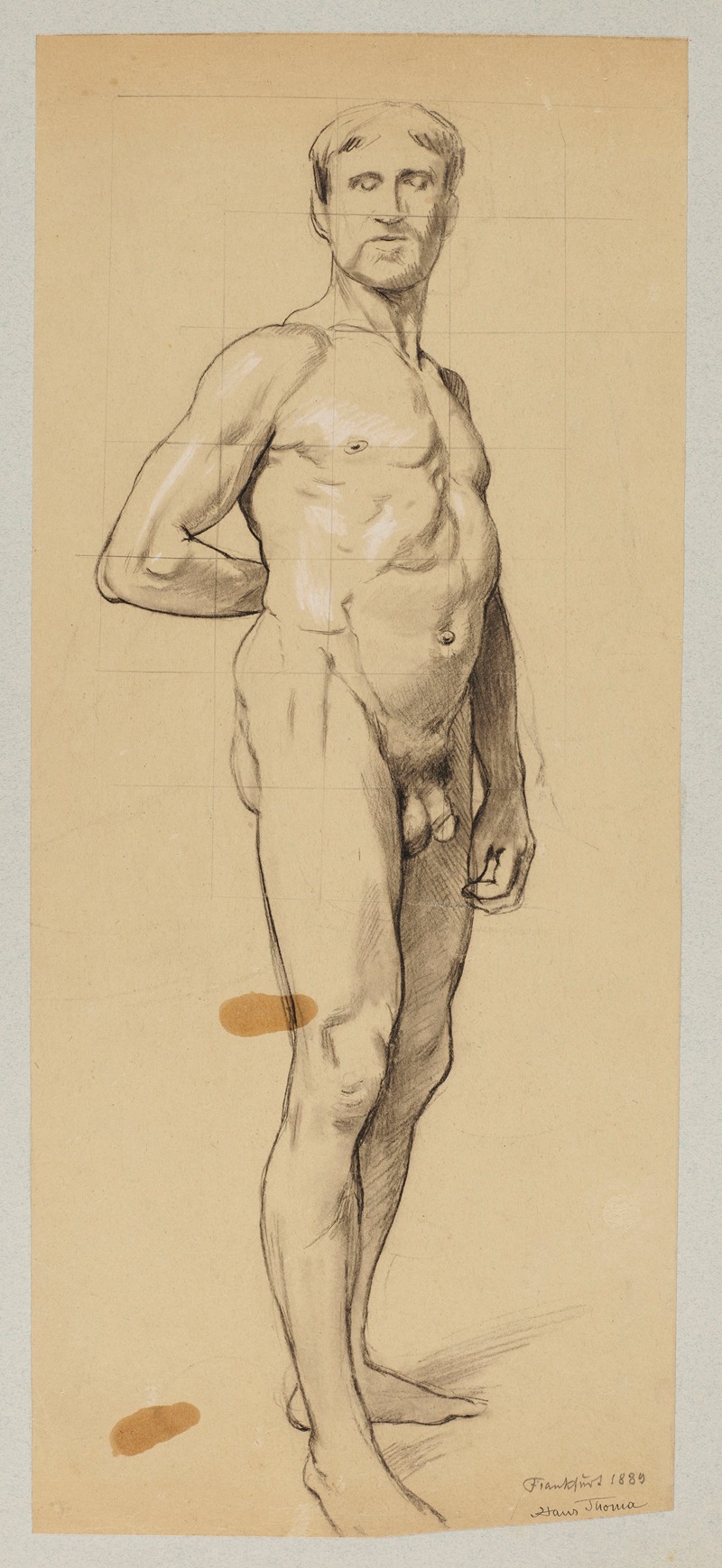 Male nude by Ханс Тома, 1889 — digital art print download