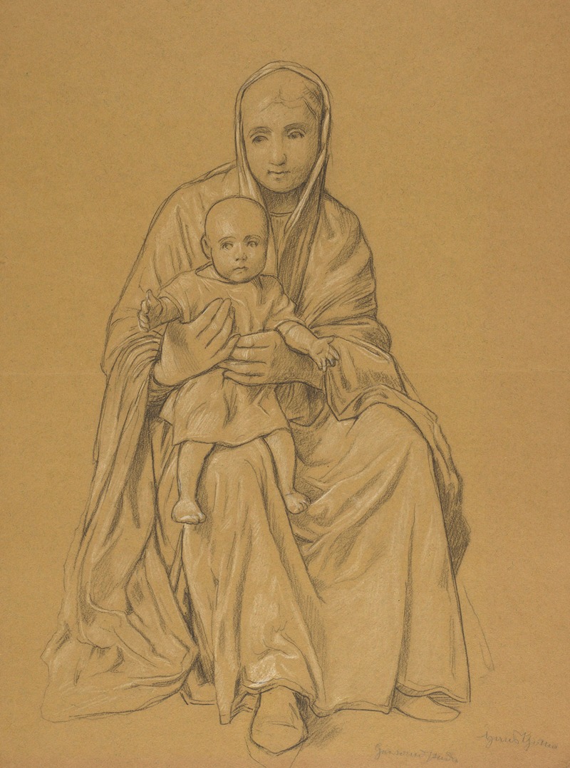 Mary with Jesus on Her Lap by Ханс Тома, 1906 - 1908 — digital art print download