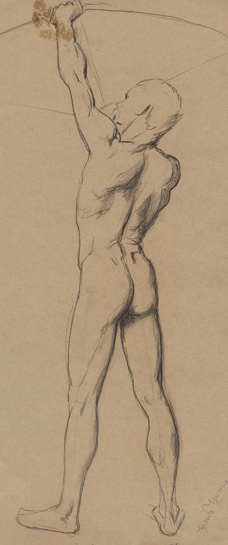 Nude Archer Depicted from the Back by Ханс Тома, 1887 — digital art print download