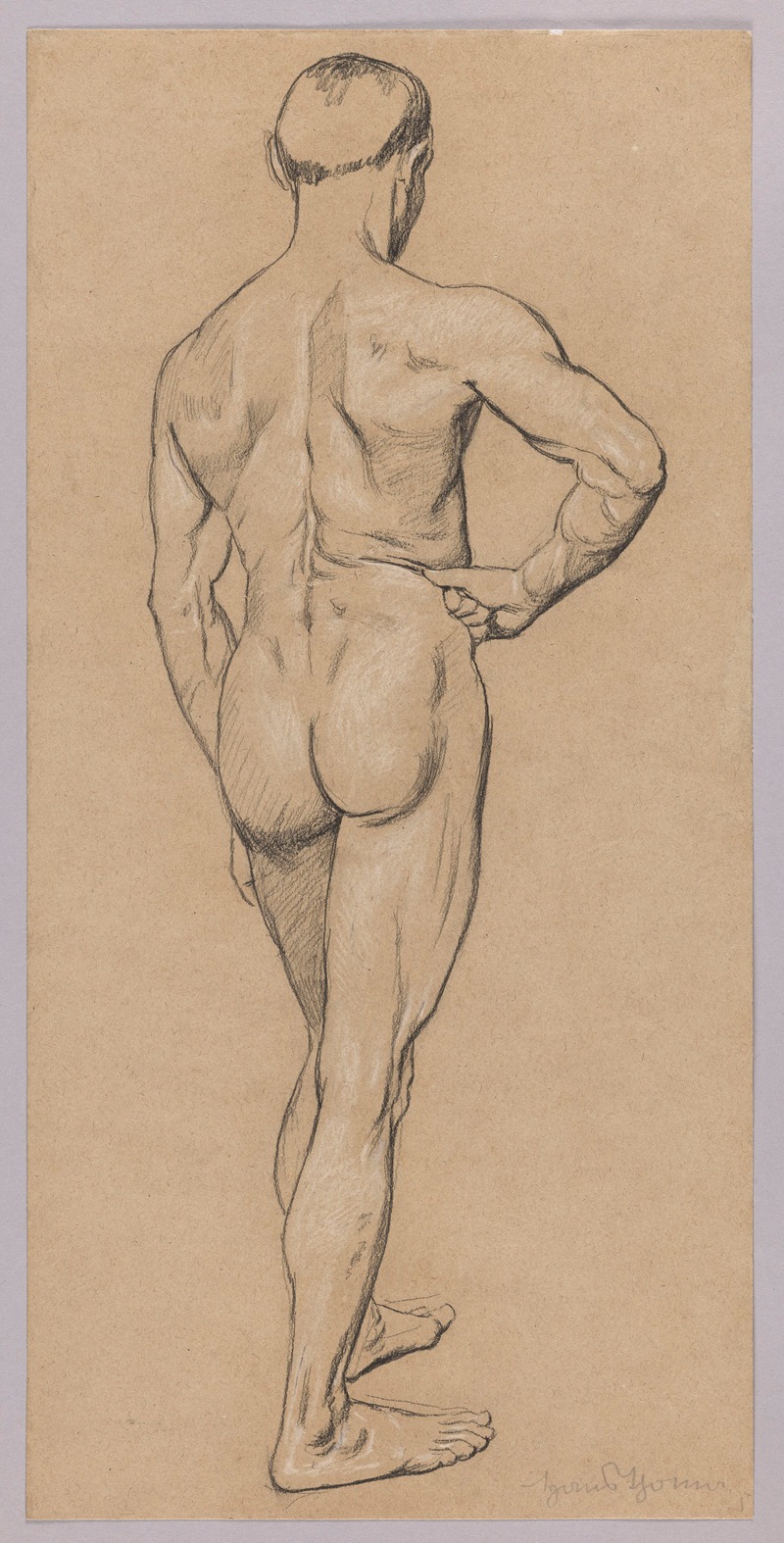 Nude Male Depicted from the Back — Hans Thoma