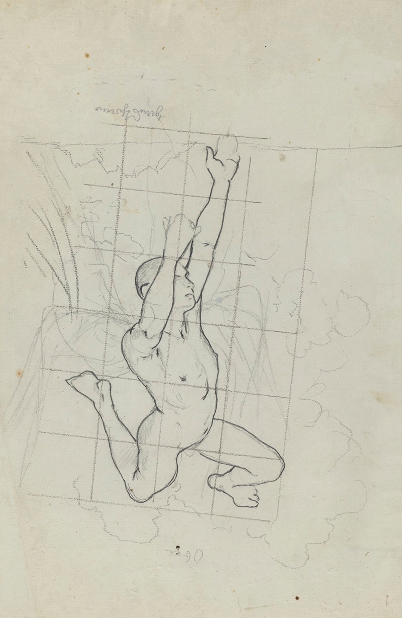 Nude Man in the Clouds, Falling Head Down by Ханс Тома, 1908 — digital art print download