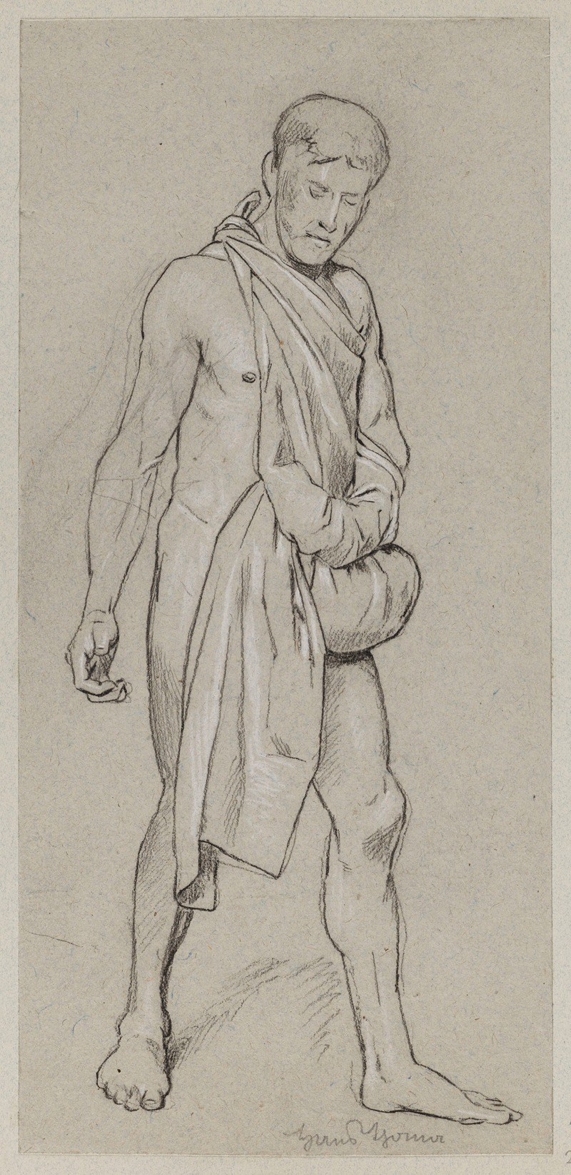 Nude Study of a Sower by Ханс Тома, 1880 - 1910 — digital art print download