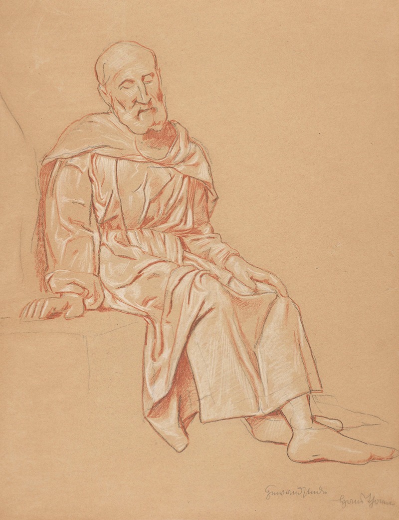 Old Man Sitting on a Rock by Ханс Тома, 1908 — digital art print download