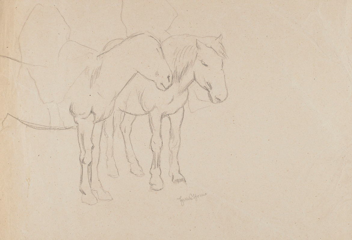 Pair of Horses by Ханс Тома, 1880 - 1920 — digital art print download