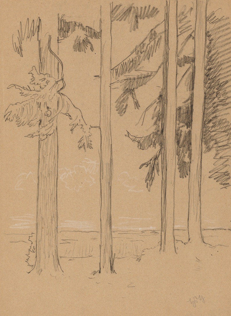 Pine Trees near Seyfriedsberg by Ханс Тома, 1900 — digital art print download