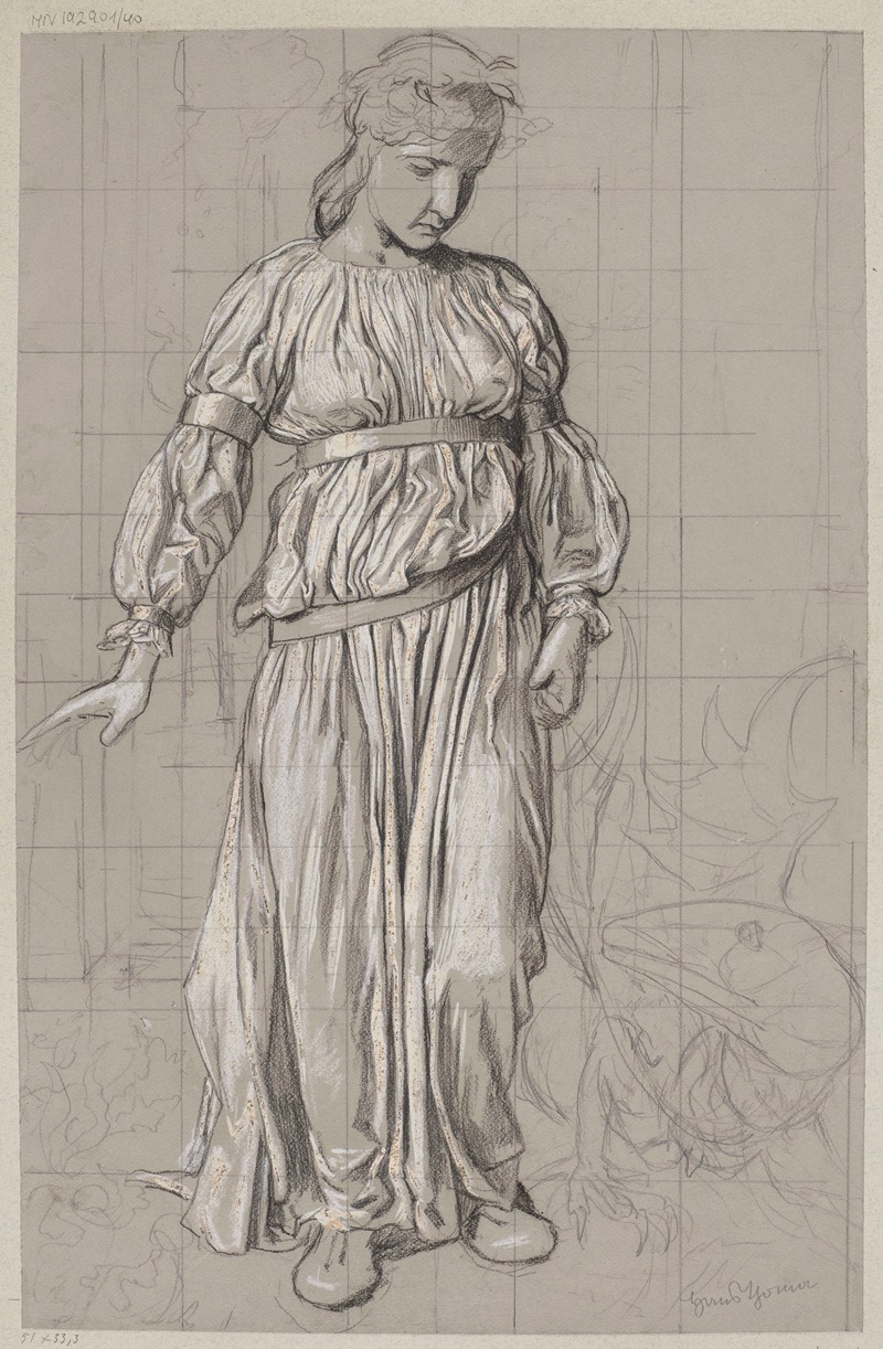 St Margaret with Dragon by Ханс Тома, 1907 — digital art print download