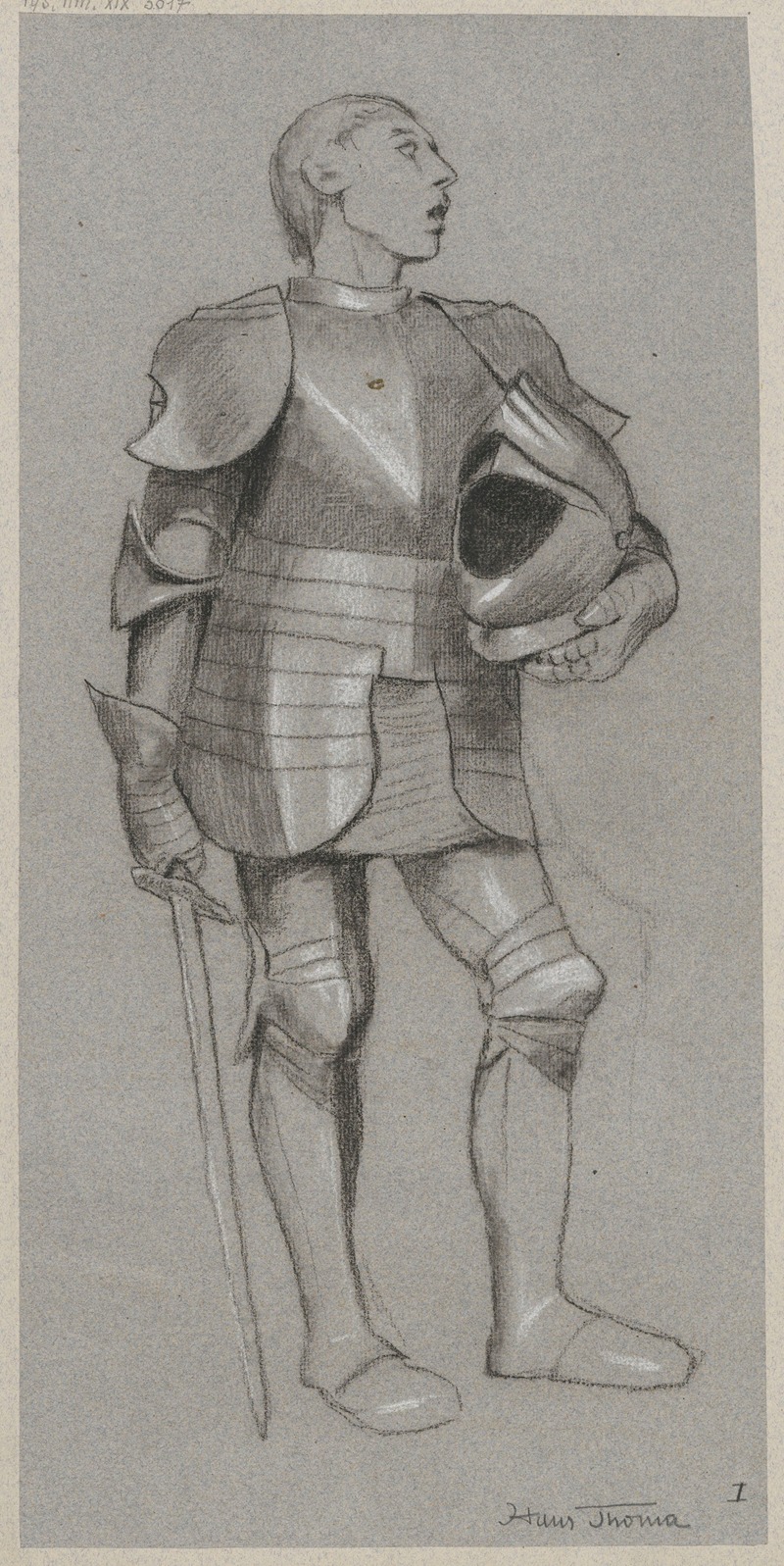 Study of a knight in armour — Hans Thoma