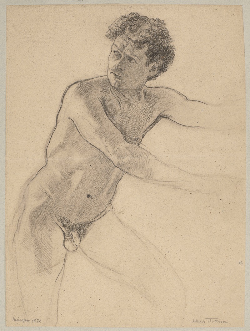 Study of a Male Nude — Hans Thoma