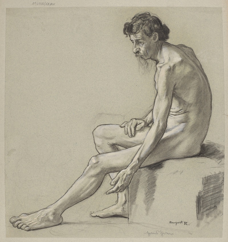 Study of a Male Nude — Hans Thoma