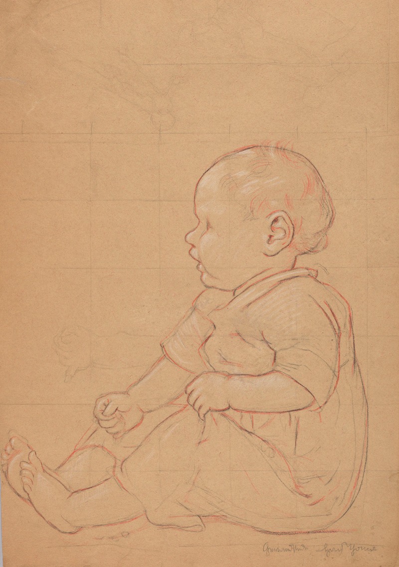 Study of a Sitting Child by Ханс Тома, 1908 — digital art print download