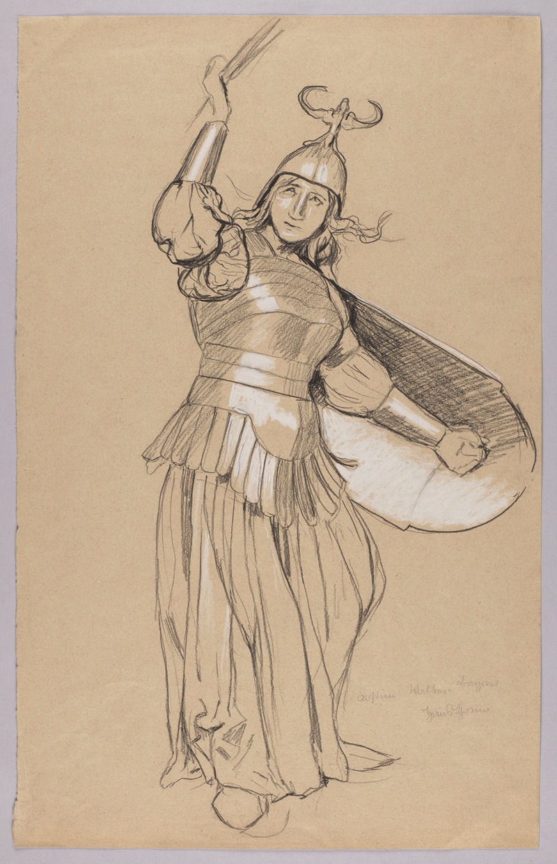 Study of a Valkyrie Costume in Combat — Hans Thoma