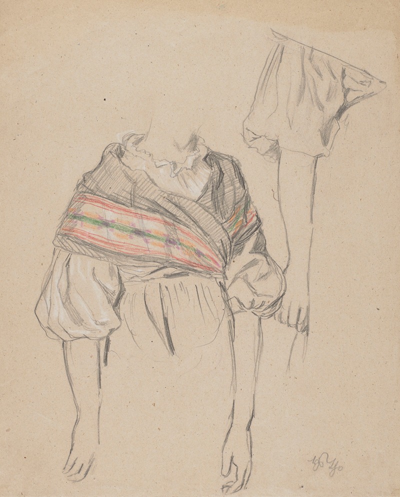 Study of Female Clothing — Hans Thoma