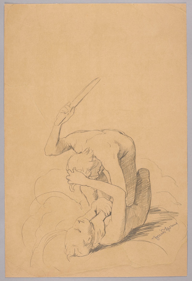 Study of Two Fighting Men by Ханс Тома, 1907 — digital art print download