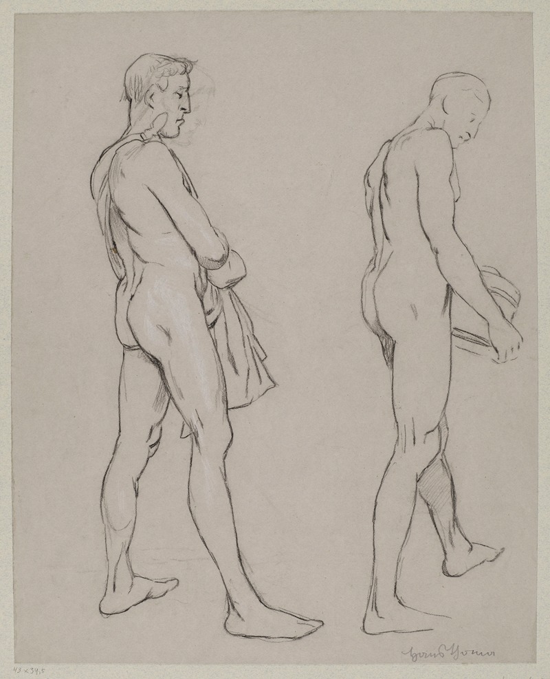 Study of Two Male Nudes — Hans Thoma