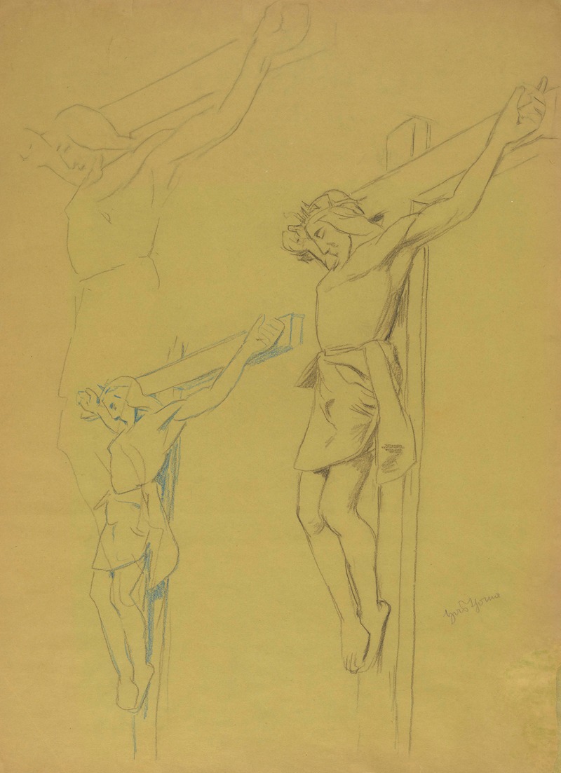 Three Studies of Christ on the Cross — Hans Thoma