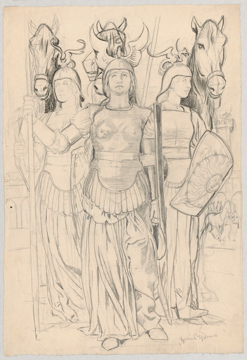 Three Valkyrie by Ханс Тома, 1898 — digital art print download