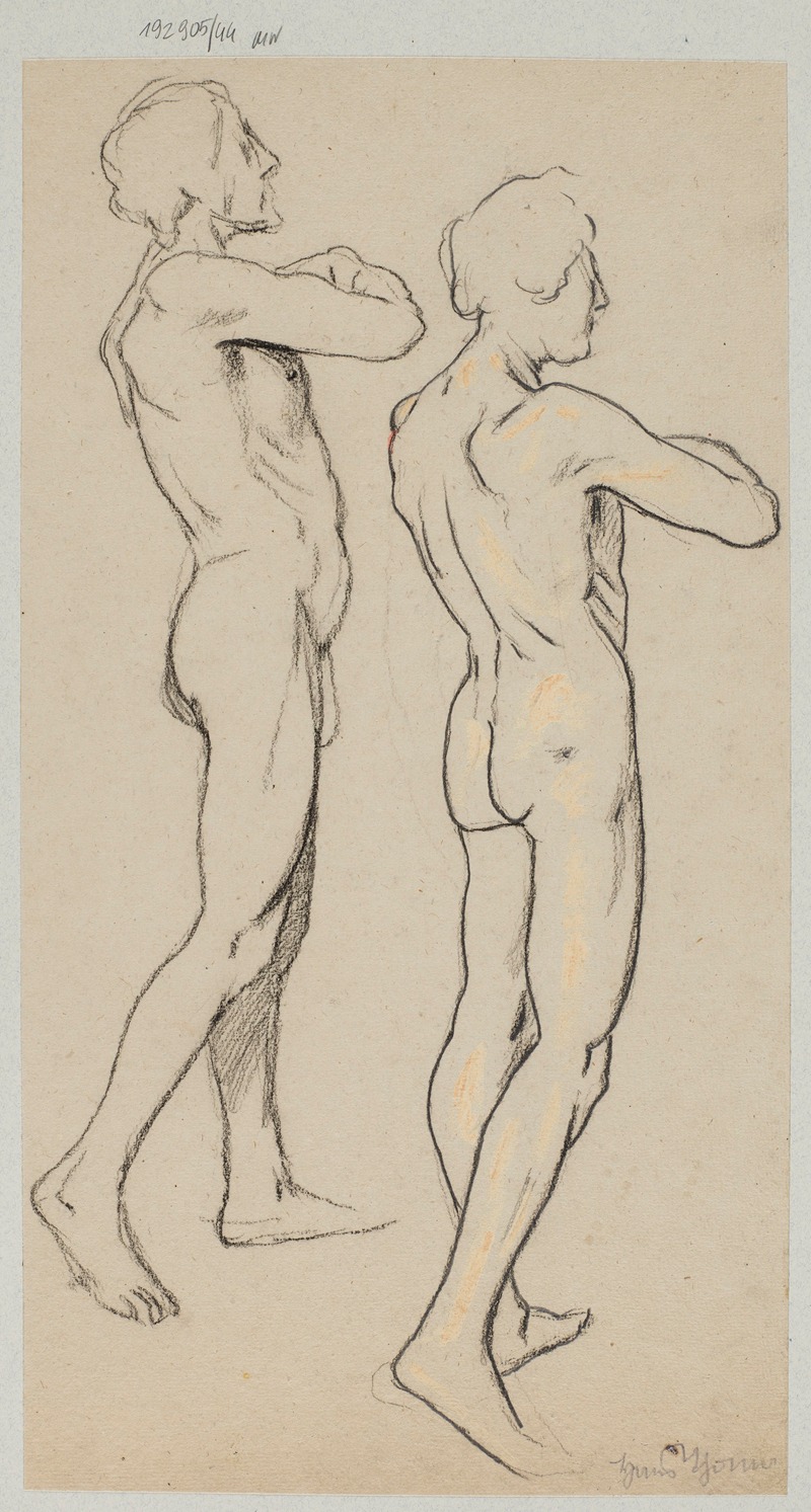 Two Male Nudes by Ханс Тома, 1860 - 1890 — digital art print download