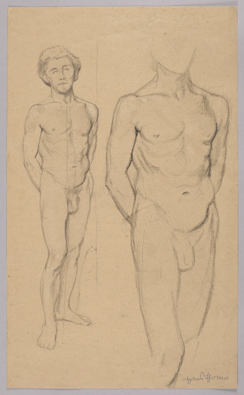Two Male Nudes by Ханс Тома, 1870 - 1890 — digital art print download