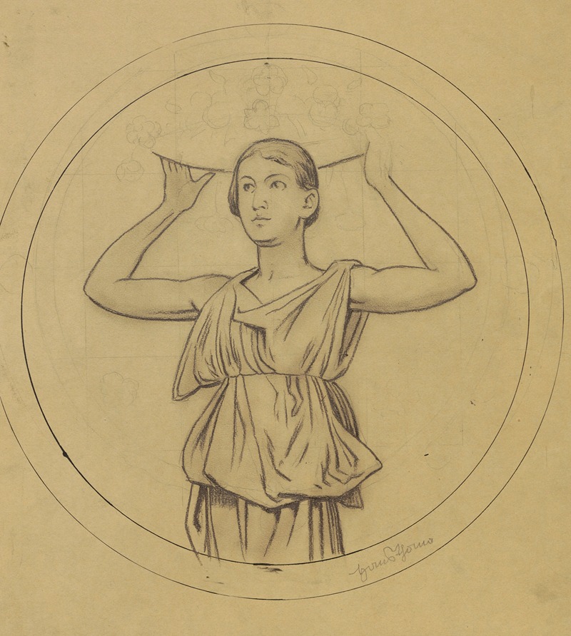Woman with a basket on her head — Hans Thoma