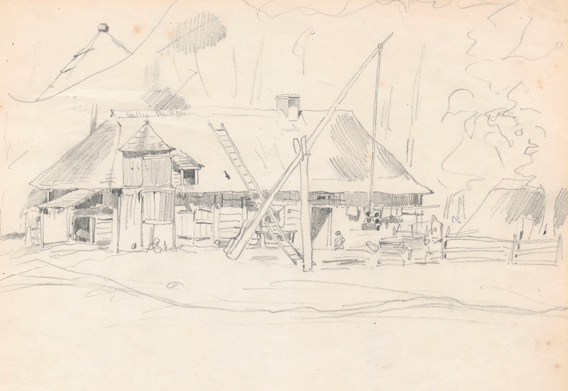 Farm with a crane by Йозеф Брандт, 1882 — digital art print download