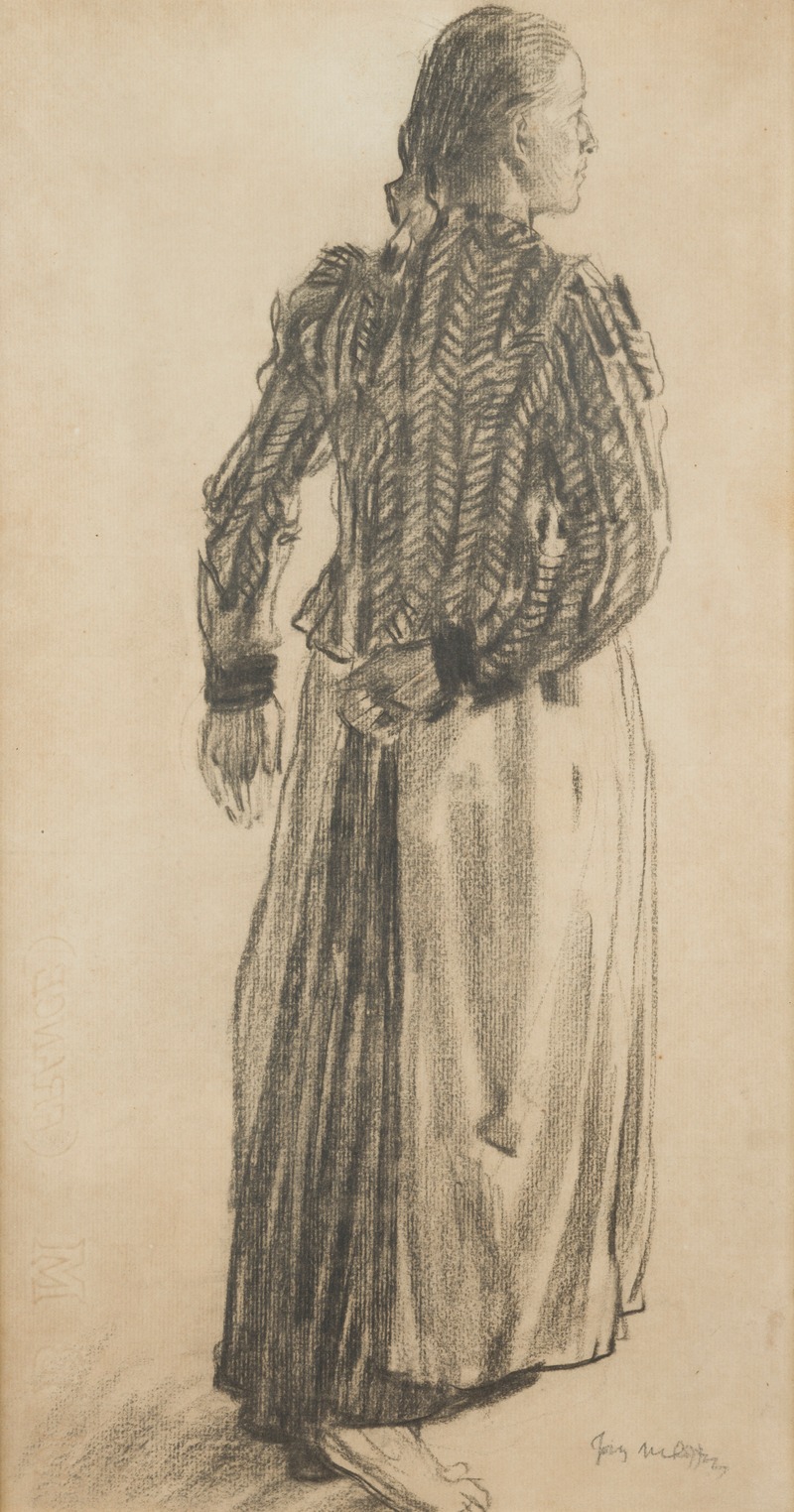 Country Girl Character Study by Юзеф Мехоффер, 1918 — digital art print download