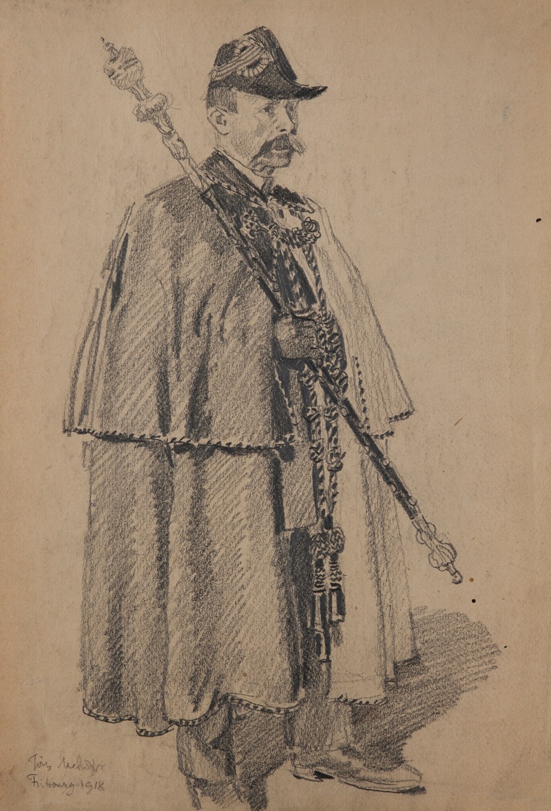 Strażnik Nicolas Cuennet by Юзеф Мехоффер, 1918 — digital art print download