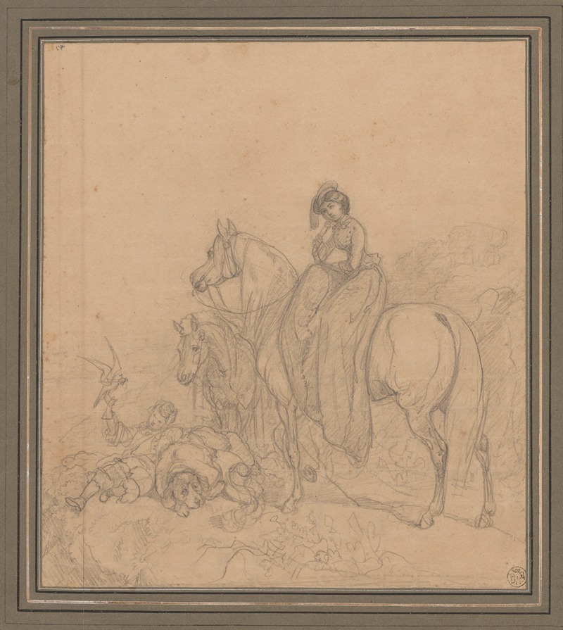 Lady on a horse ride by Юлиуш Коссак, 1860 — digital art print download