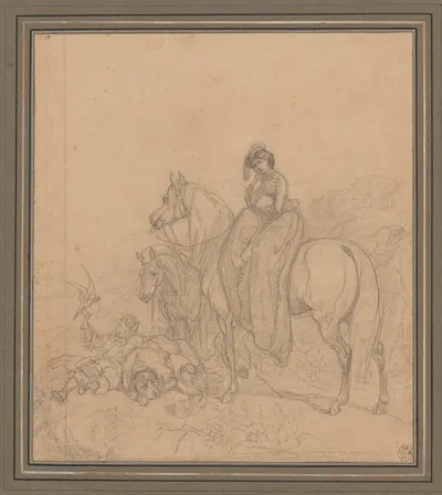 Lady on a horse ride by Юлиуш Коссак, 1860 — digital art print download