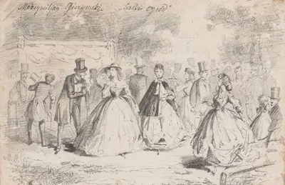 Society in the Saski Garden by Максимилиан Гиеримский, 1867 — digital art print download