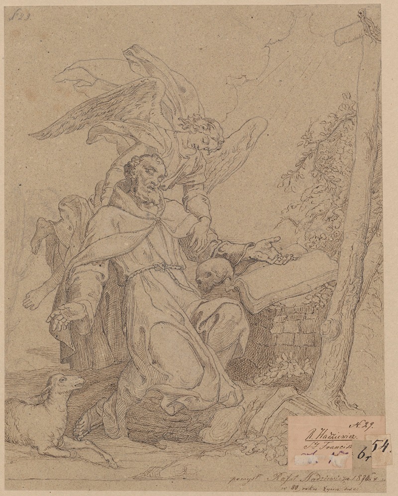 Saint Francis receiving the stigmata by Рафаł Хадзевич, 1850 - 1876 — digital art print download