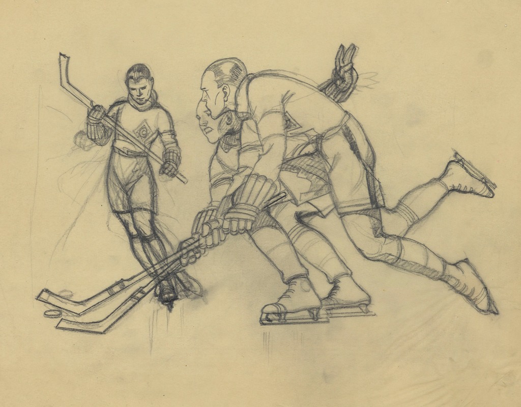 Trois joueurs de hockey — Рене Винсент