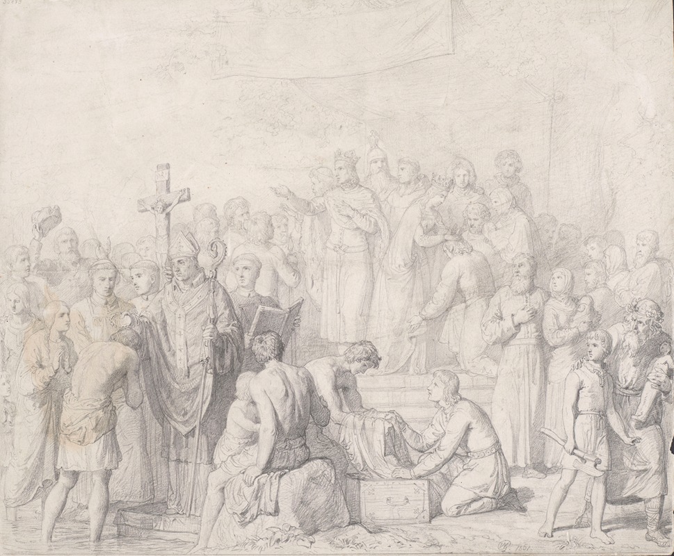 Baptism of Lithuania by Войцех Герсон, 1861 — digital art print download