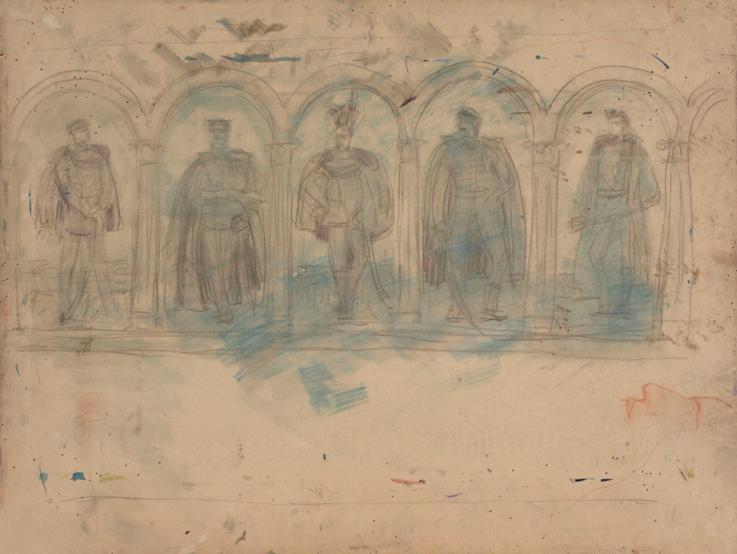 Five Dignitaries in Niches by Wojciech Gerson, 1880 — digital art print download