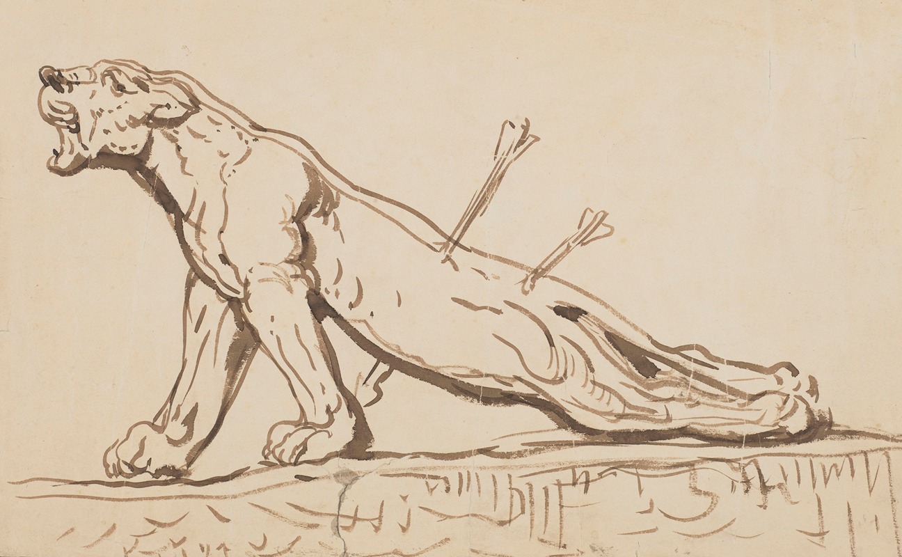 Injured Lioness by Войцех Герсон, 1860 - 1872 — digital art print download