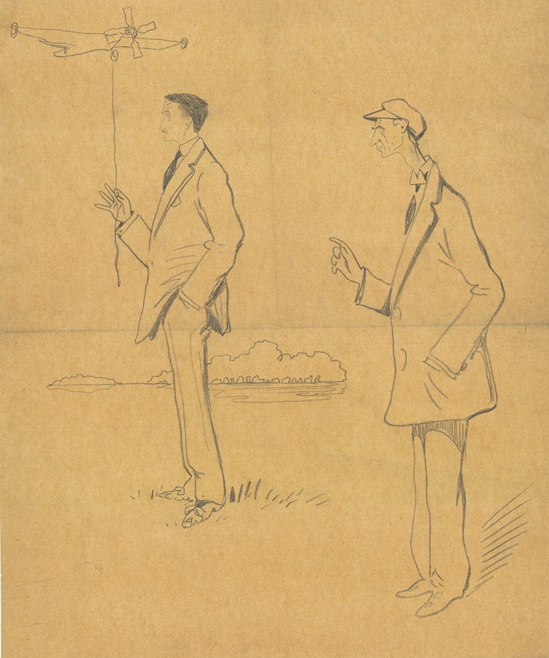 Robert Esnault-Pelterie et Wilbur Wright by Ив Маревери, 1909 — digital art print download