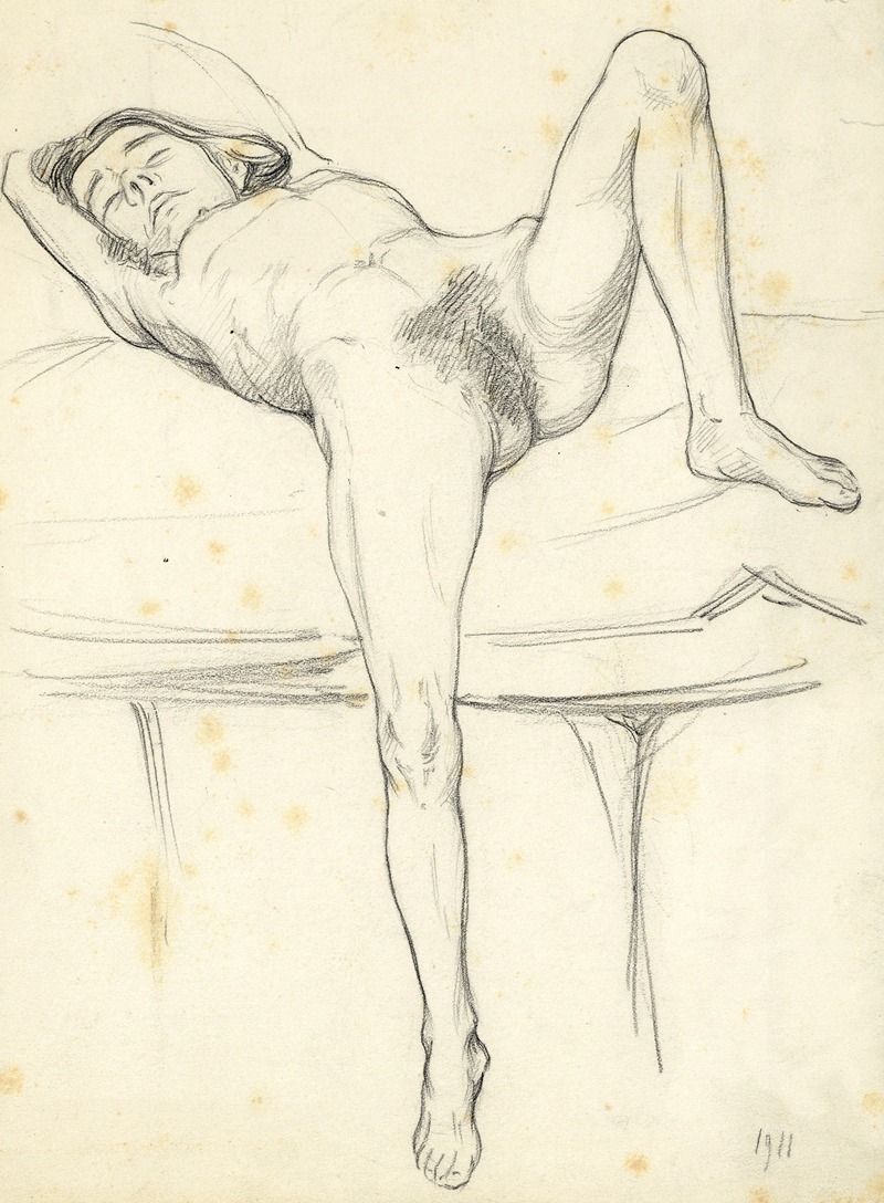 Liggende figuur by Альберт Дэененс, 1911 — digital art print download