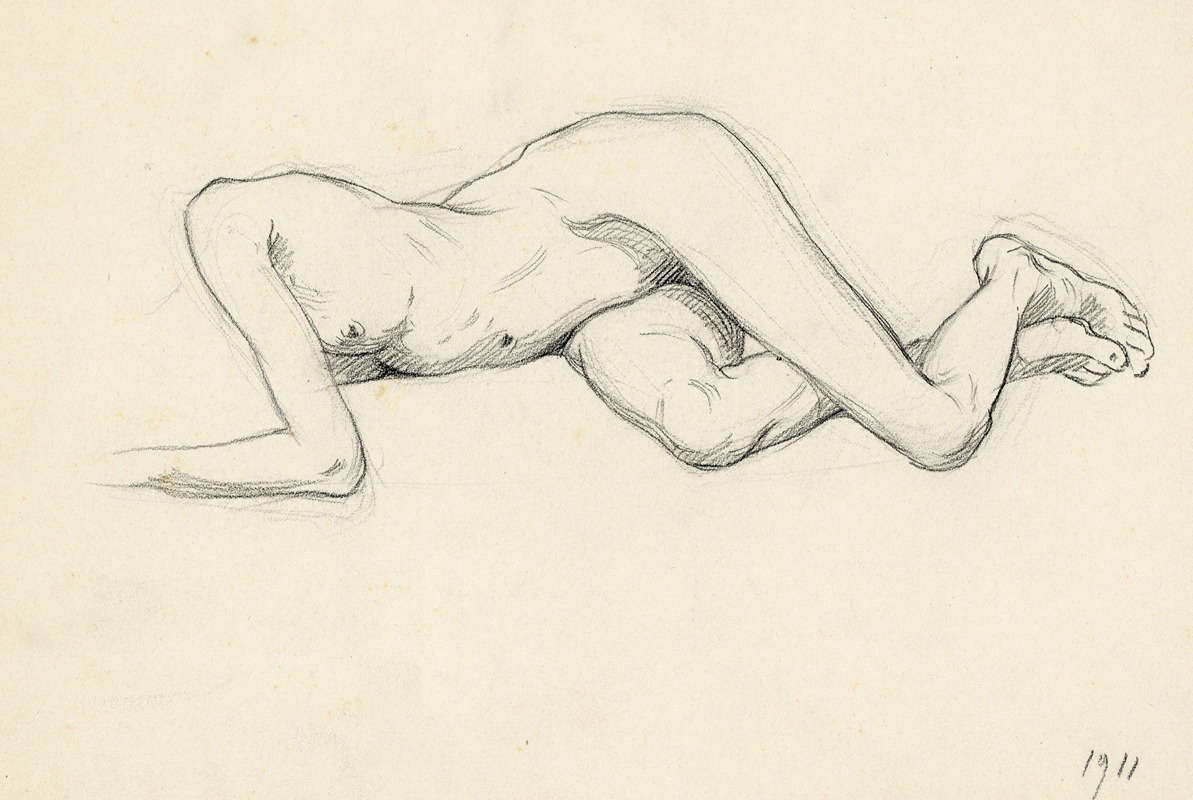 Liggende figuur by Альберт Дэененс, 1911 — digital art print download
