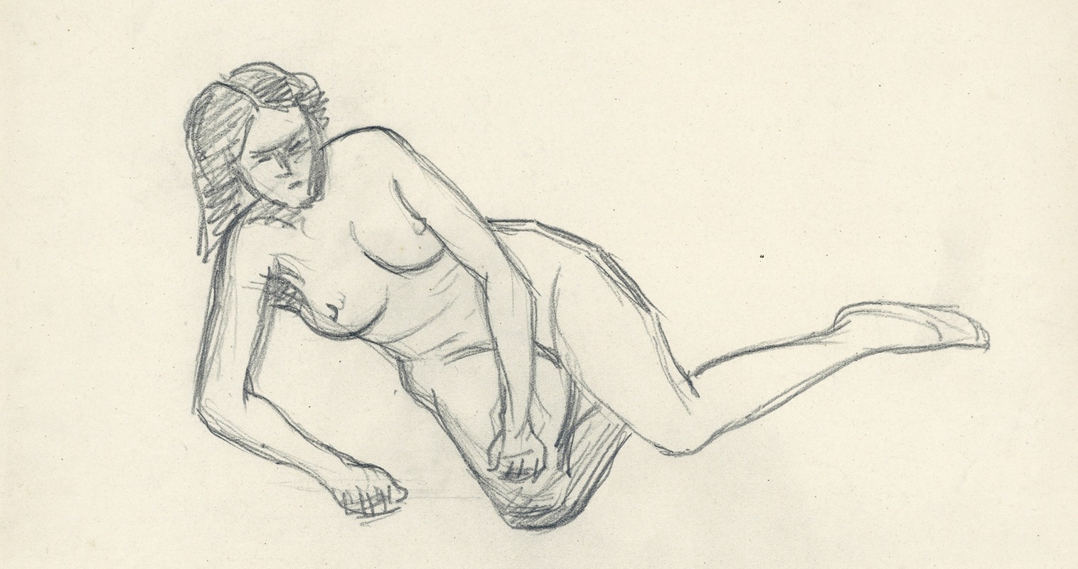 Liggende figuur by Альберт Дэененс — digital art print download